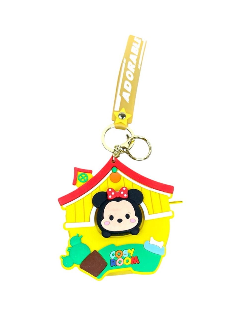 Minnie Mouse Cosy Room Rubber Keychain - Yellow